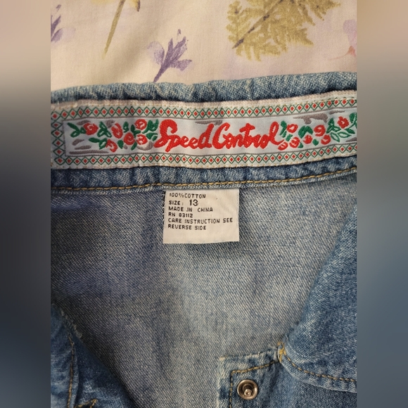 Speed Control Long Denim Button Dress - Picture 2 of 5